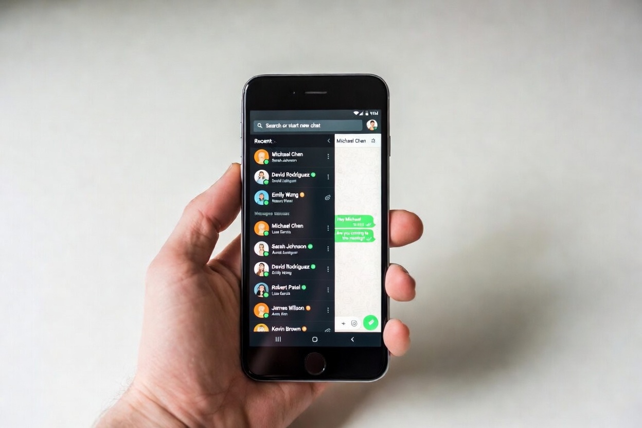 Person using phone for business