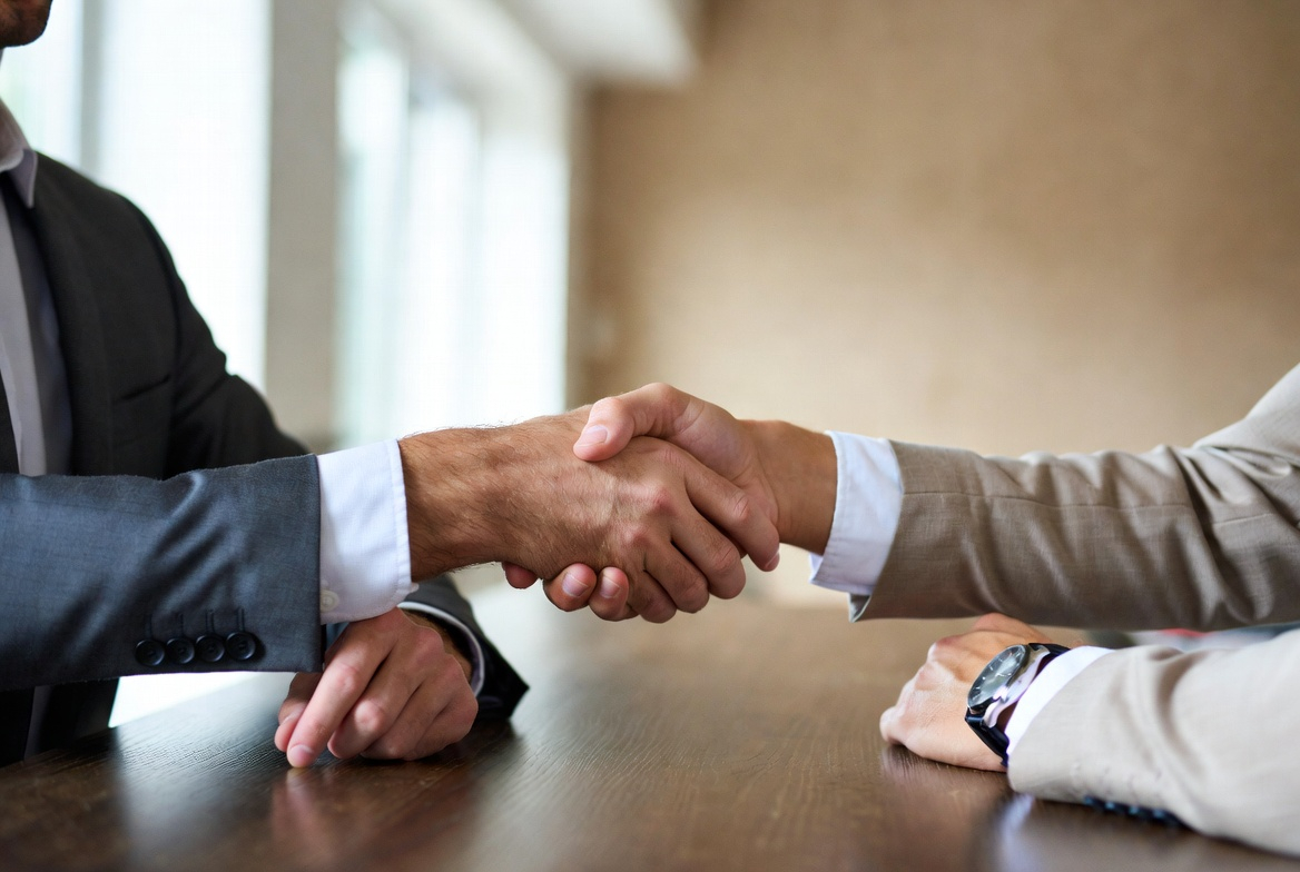 Business professionals handshake